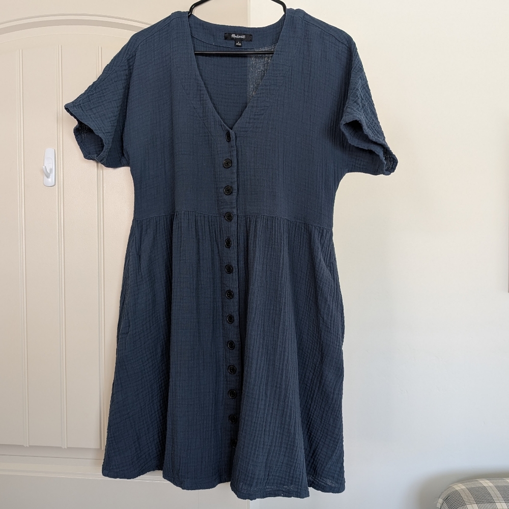 Madewell Lightspun Button Front Dress